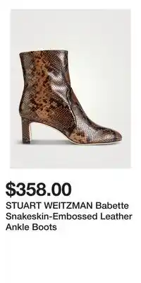 Holt Renfrew STUART WEITZMAN Babette Snakeskin-Embossed Leather Ankle Boots offer