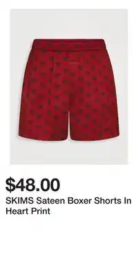 Holt Renfrew SKIMS Sateen Boxer Shorts In Heart Print offer