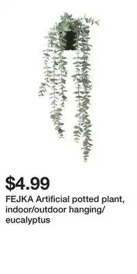 IKEA FEJKA Artificial potted plant, indoor/outdoor hanging/eucalyptus offer