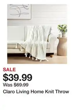 TSC Stores Claro Living Home Knit Throw offer