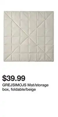 IKEA GREJSIMOJS Mat/storage box, foldable/beige offer