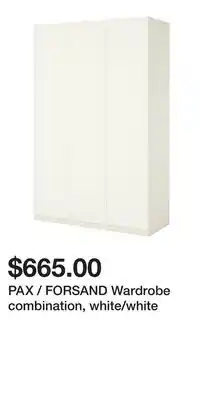 IKEA PAX / FORSAND Wardrobe combination, white/white offer