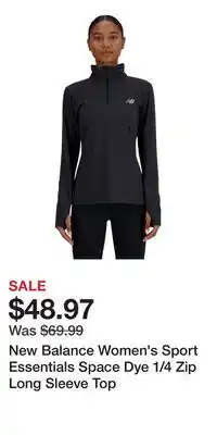 Sport Chek New Balance Women's Sport Essentials Space Dye 1/4 Zip Long Sleeve Top offer