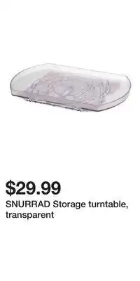IKEA SNURRAD Storage turntable, transparent offer