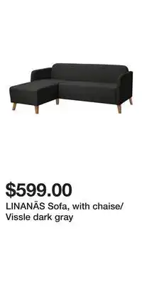 IKEA LINANÄS Sofa, with chaise/Vissle dark gray offer