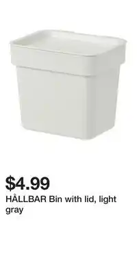 IKEA HÅLLBAR Bin with lid, light gray offer