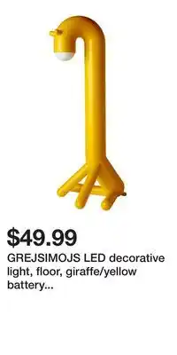 IKEA GREJSIMOJS LED decorative light, floor, giraffe/yellow battery operated offer