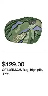 IKEA GREJSIMOJS Rug, high pile, green offer