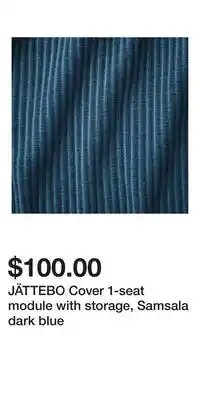 IKEA JÄTTEBO Cover 1-seat module with storage, Samsala dark blue offer