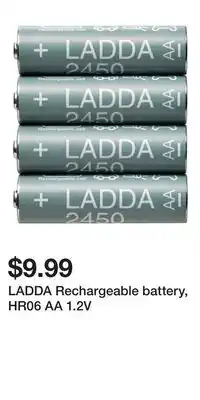 IKEA LADDA Rechargeable battery, HR06 AA 1.2V offer