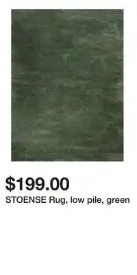 IKEA STOENSE Rug, low pile, green offer
