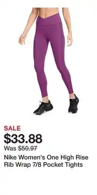Sport Chek Nike Women's One High Rise Rib Wrap 7/8 Pocket Tights offer