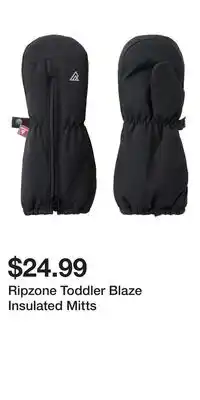 Sport Chek Ripzone Toddler Blaze Insulated Mitts offer