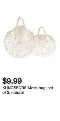 IKEA KUNGSFORS Mesh bag, set of 2, natural offer
