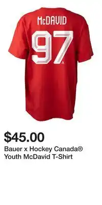 Sport Chek Bauer x Hockey Canada Youth McDavid T-Shirt offer