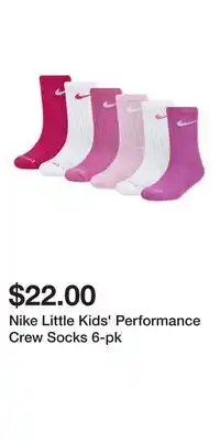 Sport Chek Nike Little Kids' Performance Crew Socks 6-pk offer