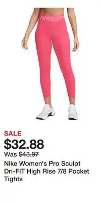 Sport Chek Nike Women's Pro Sculpt Dri-FIT High Rise 7/8 Pocket Tights offer