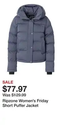 Sport Chek Ripzone Women's Friday Short Puffer Jacket offer