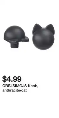 IKEA GREJSIMOJS Knob, anthracite/cat offer