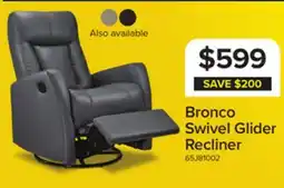 Leon's Bronco Swivel Glider Recliner - Dark Grey offer