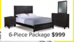 Leon's Fog 6-Piece Queen Bedroom Package - Grey, Black offer