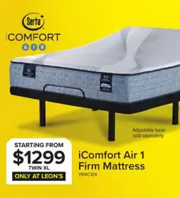 Leon's Serta iComfort AIR 1 Firm 11.5 offer