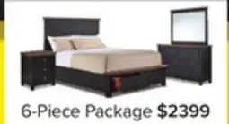 Leon's Stormy Ridge 6 - Piece Queen Storage Bedroom Package - Slate Black, Chicory offer
