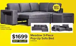 Leon's Meadow 3-Piece Sectional with Left-Facing Pop-Up Bed - Grey offer