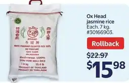 Walmart Ox Head jasmine rice offer