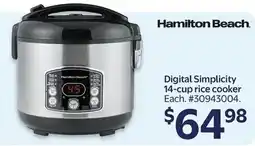 Walmart Hamilton Beach. Rice Cooker offer