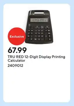 Staples TRU RED 12-Digit Display Printing Calculator offer