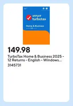 Staples TurboTax Home & Business 2025 - 12 Returns - English - Windows [Digital Download] offer