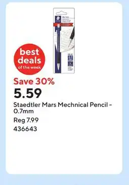 Staples Staedtler Mars Mechnical Pencil - 0.7mm offer
