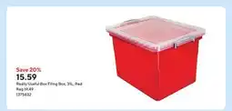 Staples Really Useful Box Filing Box, 31L, Red offer