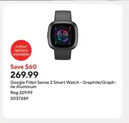 Staples Google Fitbit Sense 2 Smart Watch - Graphite/Graphite Aluminum offer