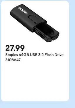 Staples Staples 64GB USB 3.2 Flash Drive offer