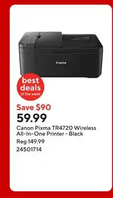 Staples Canon Pixma TR4720 Wireless All-In-One Printer - Black offer