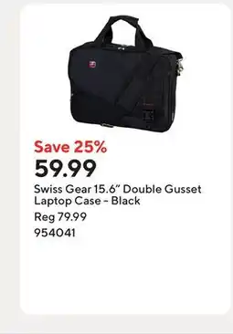 Staples Swiss Gear 15.6 Double Gusset Laptop Case - Black offer