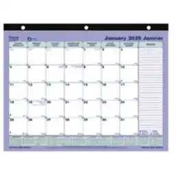 Staples Blueline 2026 3-Hole Punched Monthly Desk Pad Calendar - 11 x 8-1/2 - Bilingual offer
