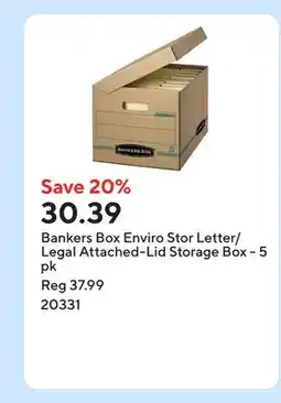 Staples Bankers Box Enviro Stor Letter/Legal Attached-Lid Storage Box offer