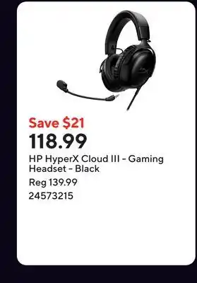 Staples HP HyperX Cloud III - Gaming Headset - Black offer