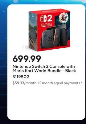 Staples Nintendo Switch 2 Console with Mario Kart World Bundle - Black offer