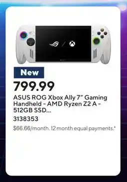 Staples ASUS ROG Xbox Ally 7 Gaming Handheld - AMD Ryzen Z2 A - 512GB SSD - 16GB RAM - Windows 11 Home offer