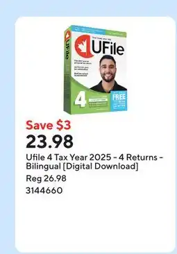 Staples Ufile 4 Tax Year 2025 - 4 Returns - Bilingual [Digital Download] offer