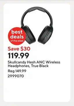 Staples Skullcandy Hesh ANC Wireless Headphones, True Black offer