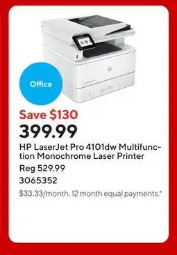 Staples HP LaserJet Pro 4101dw Multifunction Monochrome Laser Printer offer