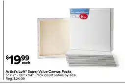 Michaels Artist's Loft Super Value Canvas Packs offer
