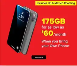 Visions Electronics Get 175GB for as low as $60/month offer