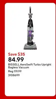 Staples BISSELL AeroSwift Turbo Upright Bagless Vacuum offer
