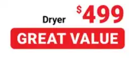 Visions Electronics 6.2 cu.ft. Top Load Dryer offer